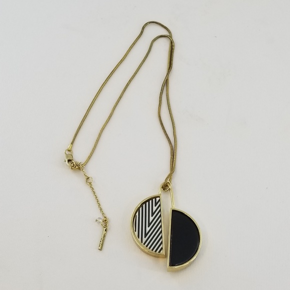 KENNETH COLE Black White Gold Tone Necklace - Picture 3 of 8